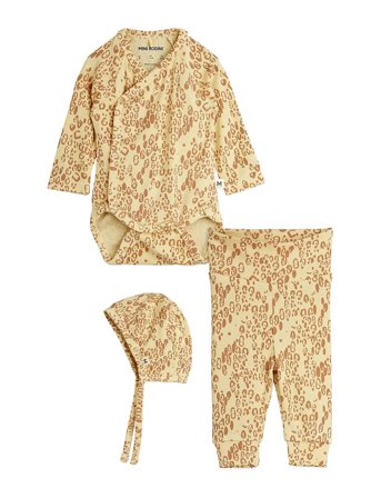 Mini Rodini Mini Leopard Aop Nb Baby Kit - Beige - 50