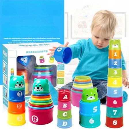 Kid Hjärna Respons Kamp Fold Cup Hand Speed Tävling Fold Cup Child Stack Spel Tidig Utbildning Pussel