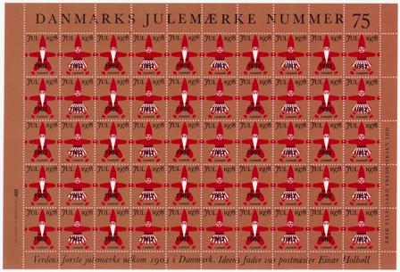Danmark - julmärkeark 1982/1978 - Utakket på den venstre side - Ufoldet