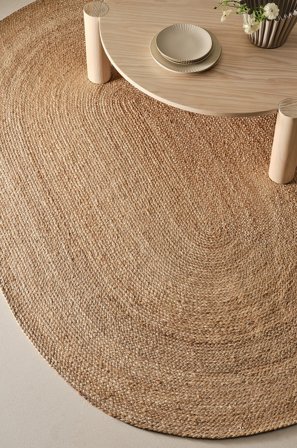 Jotex - Ovalt Juteteppe Jute Natur AZZURA - Kjøp Jutetepper hos Jotex