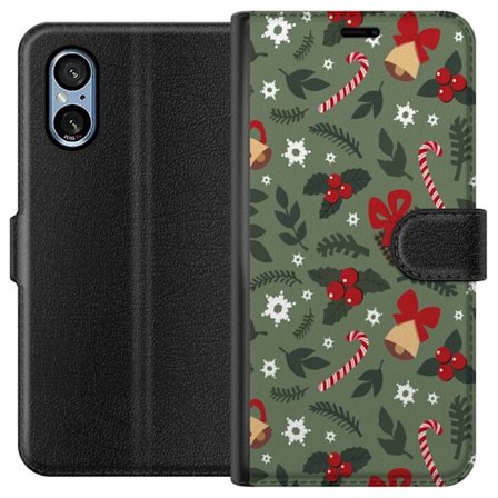 Kompatibelt Lommeboketui til Sony Sony Xperia 5 V God Jul mønster