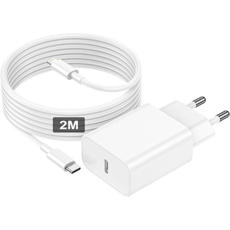 30W iPhone Hurtiglader med 2m Lightning-kabel for iPhone 14 Pro Max /14 Plus /14Pro/14/13 Plus/12/11/SE/Mini/X/XS/XR SE/8/7/6/iPad