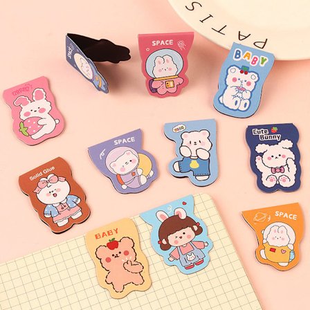 20 magnetiske bokmerker med kreative tegneseriemotiver