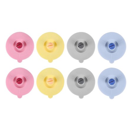 8 st Silikonglas Koppskydd Stretchlock Återanvändbara Anti-Damm Silikondryck Glas Kopplock för Te