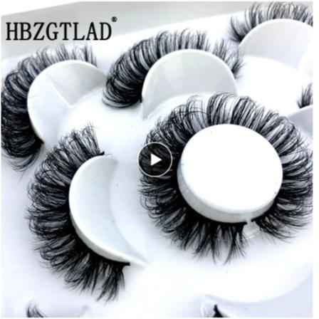 NEW 10 x lösögonfransar 5D 07 faux mink BLACK 5 Par