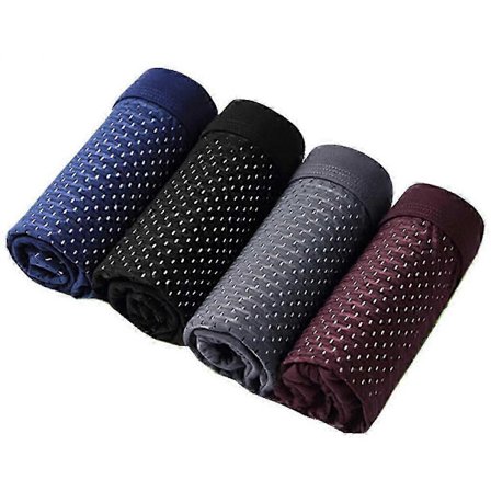 4 kpl Bamboo Boxer -alushousut, Box Hero Bamboo -bokserit miesten - Yhteensopiva koko päivän mukavuuden kanssa