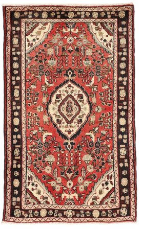 Medalhão Pequeno Hamedan Tapete 82X134 Lã