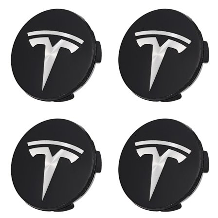 Hjulnavsemblem Dekal för Tesla Model 3 Model Y Navkapslar Fälgar Dekal Vit Emblem & Matt Svart Bakgrund