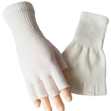 Strikkede handsker Lang vante HVID