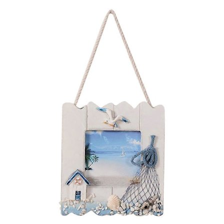 Moderne DIY Træ Fotorammer Romantisk Hav Middelhavsstil Væghængende Dør Billedrammer Boligindretning Tilbehør Gaver (Tilfældigt Mønster)