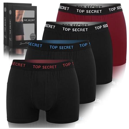 TOP SECRET - Førsteklasses Mænds Undertøj - 4-pak - Højkvalitets Klassisk Komfortabel Blød Let - Premium Boxershorts Herreboxershorts Bomuld Färgmix: 