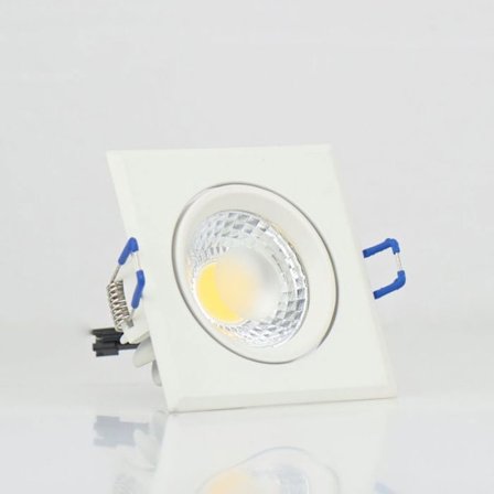 Spot LED downlight kvadratisk vit 5W (Eq. 50W) Dim 90x90mm