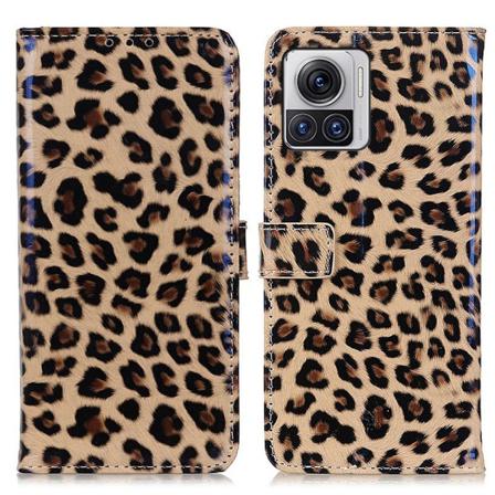 SKALO Motorola Edge 30 Ultra 5G Leopardmønstret pungetui i PU-læ Multicolor