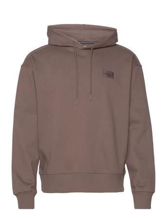 Shrunken Badge Hoodie Huppari Ruskea Calvin Klein Jeans