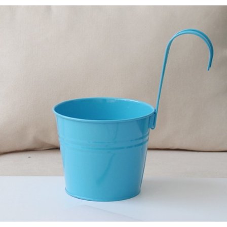 5-pak Metal Hængepotter - Til Hegn eller Altaner - Med Aftagelige Kroge - Hængepotter i Tin