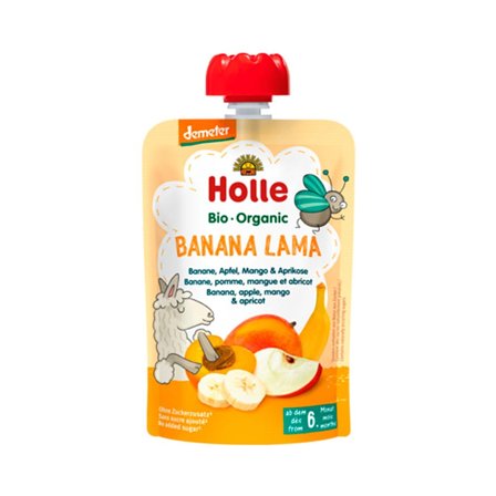 Holle Banana Lama Banan Æble Mango & Aprikos Smoothie 100 g, Børn & Forældre, Babymad, Øvrigt