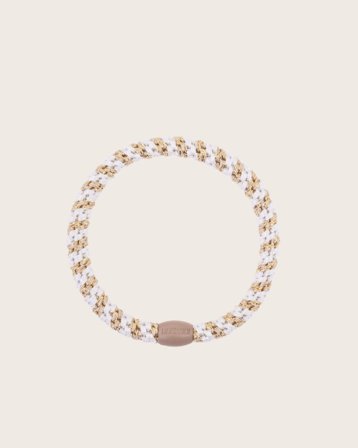 KKNEKKI KKNEKKI Slim white-beige glitter stripe Beżowy Akcesoria Dziewczyna - Kids Brand Store