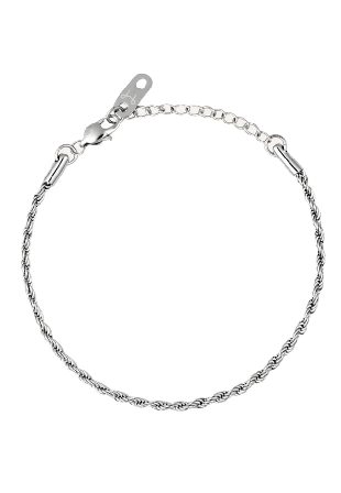 Mockberg Thin Rope Steel Medium Bracelet Smycken & klockor Dam Silver