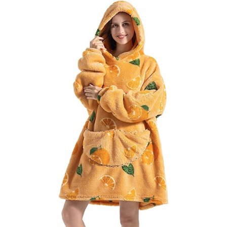 Oversized hættetrøje-tæppe til kvinder og voksne - Oversized hættetrøje med hætte - Super blød og varm hyggelig hættetrøje
