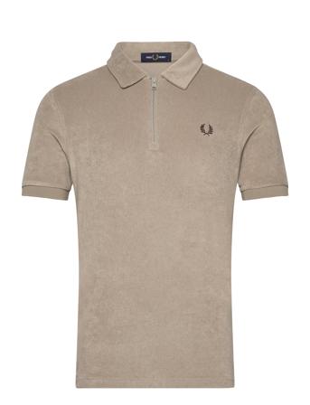 Z/N Toweling Polo Shirt Tops Polos Short-sleeved Beige Fred Perry