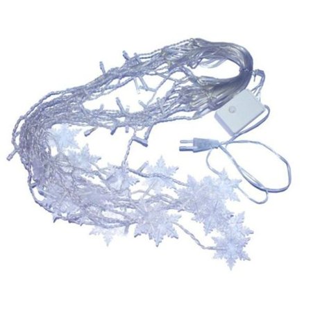 LED snefnug julelys, gardinlys julelys