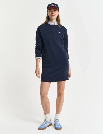 GANT Shield C-Neck Sweat Dress - Navy - S