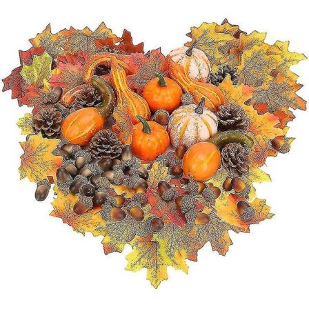 70 st konstgjorda pumpor Höstlöv Ekollon tallkottar Set för Thanksgiving Höstfest Bröllop Halloween
