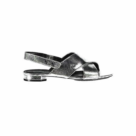 Calvin Klein, Calvin Klein Silver Woman Sandal Shoes Szary, Kobieta, Rozmiar: 39 EU