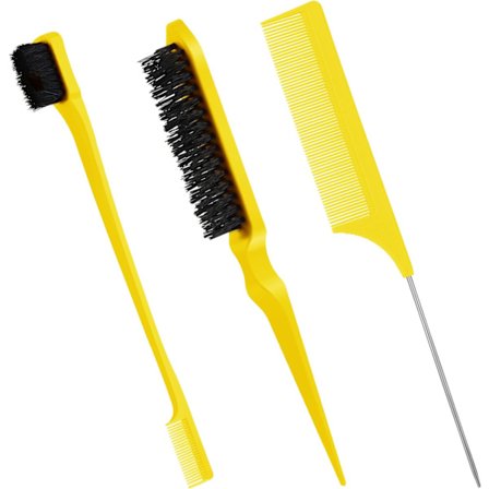 Sæt med 3 dele retningsbørste, børste og kam med spids