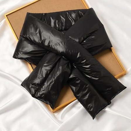 Solid vinterskjerf for kvinner Varmt bomullssjal SVART