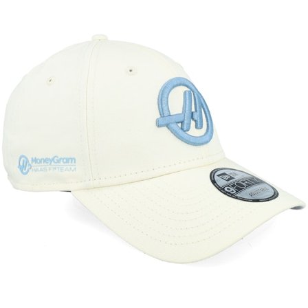 New Era - Motor Zwart Cap - Haas F1 25 Seasonal 9FORTY Stone/Steel Blue Adjustable @ Hatstore