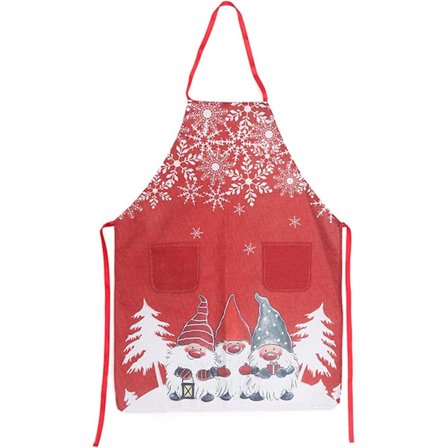 Modonghua Joulu Esiliina, Kaksi Taskua Pellava Esiliina Säädettävästi