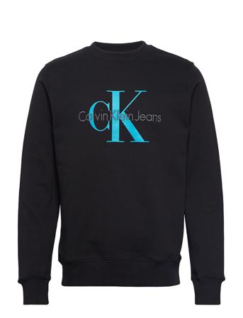 Seasonal Monogram Crew Neck Sweat-shirt Genser Svart Calvin Klein Jeans