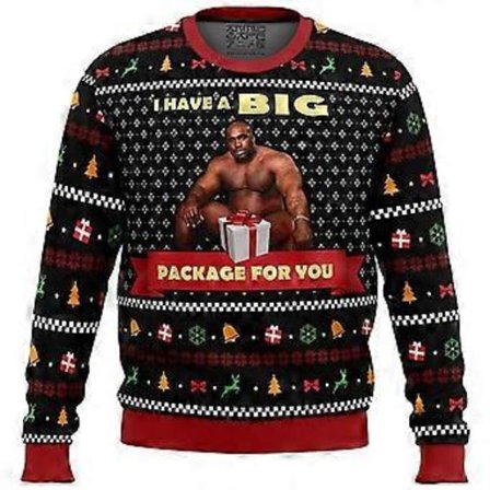 Efterår og vinter Nyhed Jul 3D Digitaltryk Casual Mode Herre Rundhals Sweaterjakke