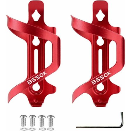 Cykelflaskhållare, sidoflaskhållare för cykel, ultralätt aluminiumlegering för cykel/MTB/MTB (röd 2 st)