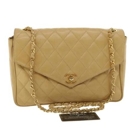 Chanel Vintage Pre-owned Crossbody Väska beige, Dam Vintage Väskor, Dam, Storlek: ONE SIZE