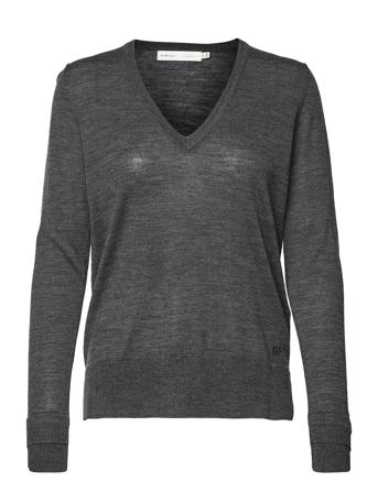 Nora V-Neck Pullover Pullover Striktrøje Grå InWear