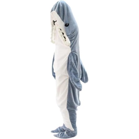 Hot udsalg! Hajformet fleece-hættetrøje Haj-fleece Superblød hyggelig flannel-hættetrøje Haj-sovepose Haj Onesie-fleece Hajhale Bærbar fleece-fleece 