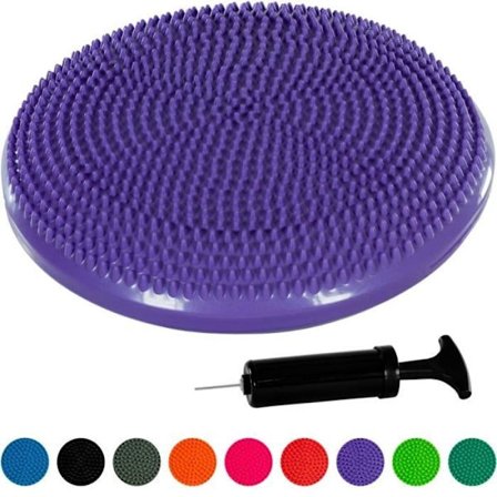 (Lilla) MOVIT Oppblåsbar Balanse- og Sittepute - Lilla - For styrke- og holdningsøvelser