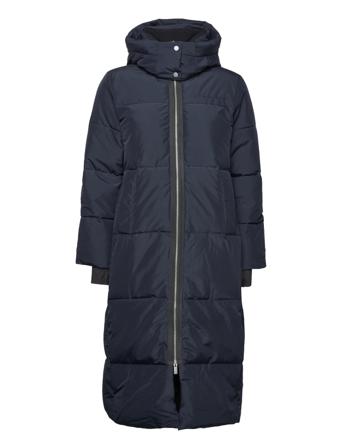 Rosalia Coat Topattu Pitkä Takki Navy Röhnisch