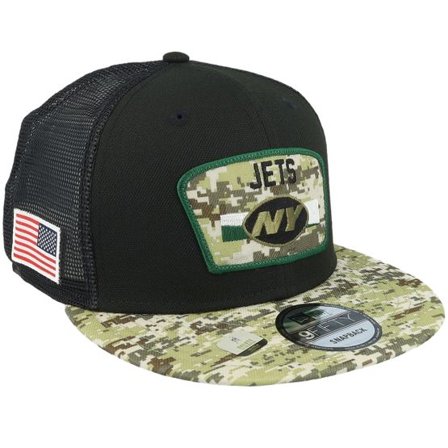 New Era - NFL Svart trucker Keps - New York Jets NFL21 Salute To Service 9FIFTY Black/Camo Trucker @ Hatstore