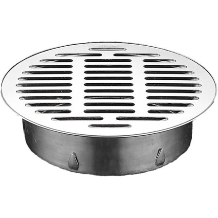 Rundt gulvafløb i rustfrit stål med stor diameter 160 mm