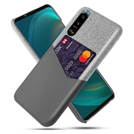 Bofink Sony Xperia 5 III skal med korthållare - Silver/Grå