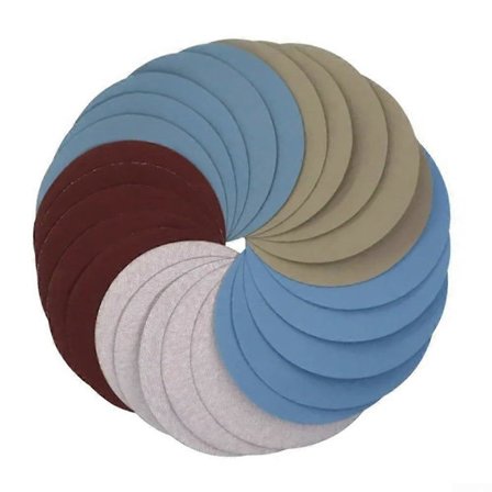 Vesihiomapaperilevysarja, 125 mm, 15 kpl, Märkähiomalevyt valmisteluun ja viimeistelyyn (FMY)