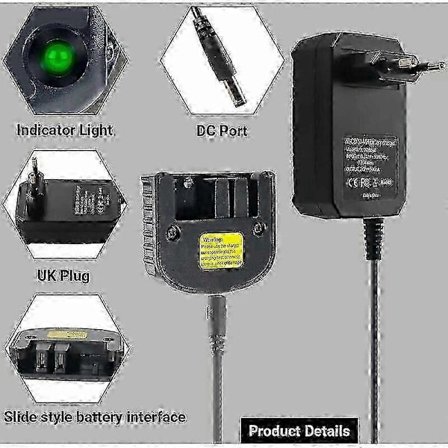 ZENGO Ersättningsladdare Kompatibel med Black & Decker 9.6V 12V 14.4V 18V Nicad Nimh Batteri HPB18-OPE H