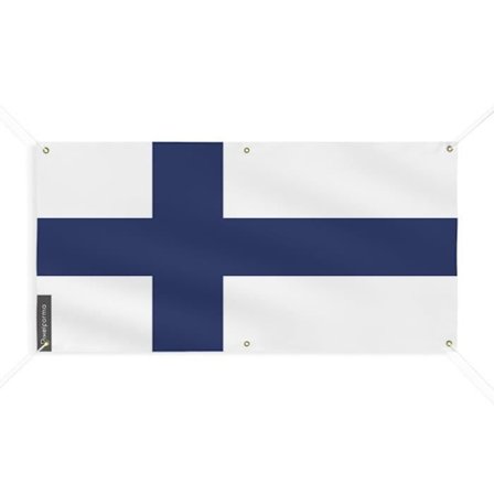 Bannerri Lippu - PIXELFORMA - Suomi - 6 Rei'itettä - 40x80cm - Kestävä Polyesteri