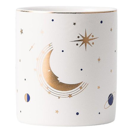 Keramisk skrivebords søt pennholder for barn stativ måne rund penn