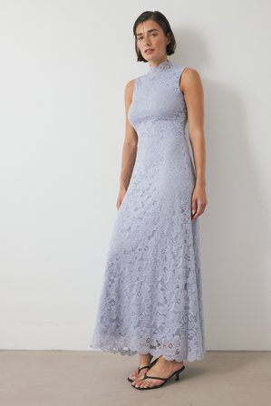 NA-KD Lace Maxi Dress - Festkjoler - Blå - XL