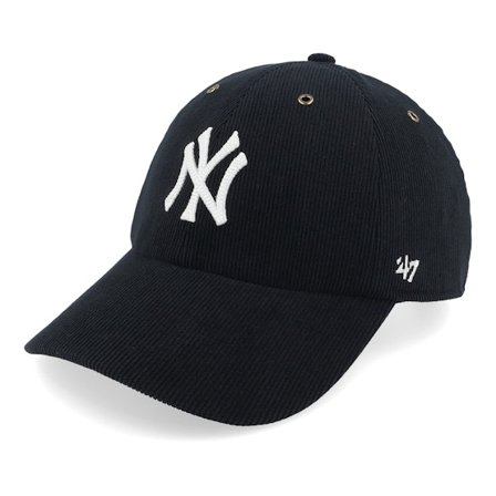 47 Brand - MLB Schwarz unconstructed Cap - New York Yankees MLB Corduroy 47 Clean Up Cap Black Dad Cap / Unconstructed @ Hatstore
