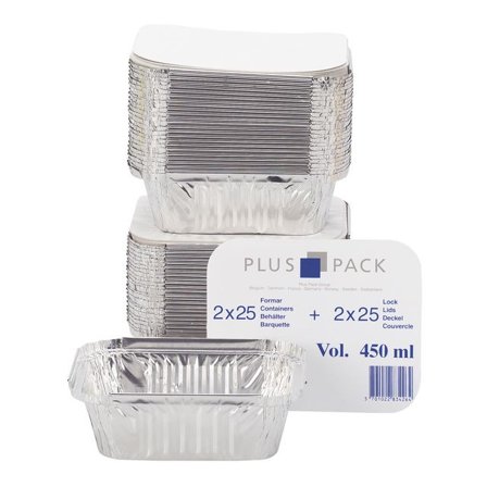 Aluminiumform inkl. lock 450ml 50/fp - Lyreco - Kök och servering - Matförvaring - Aluminiumformar